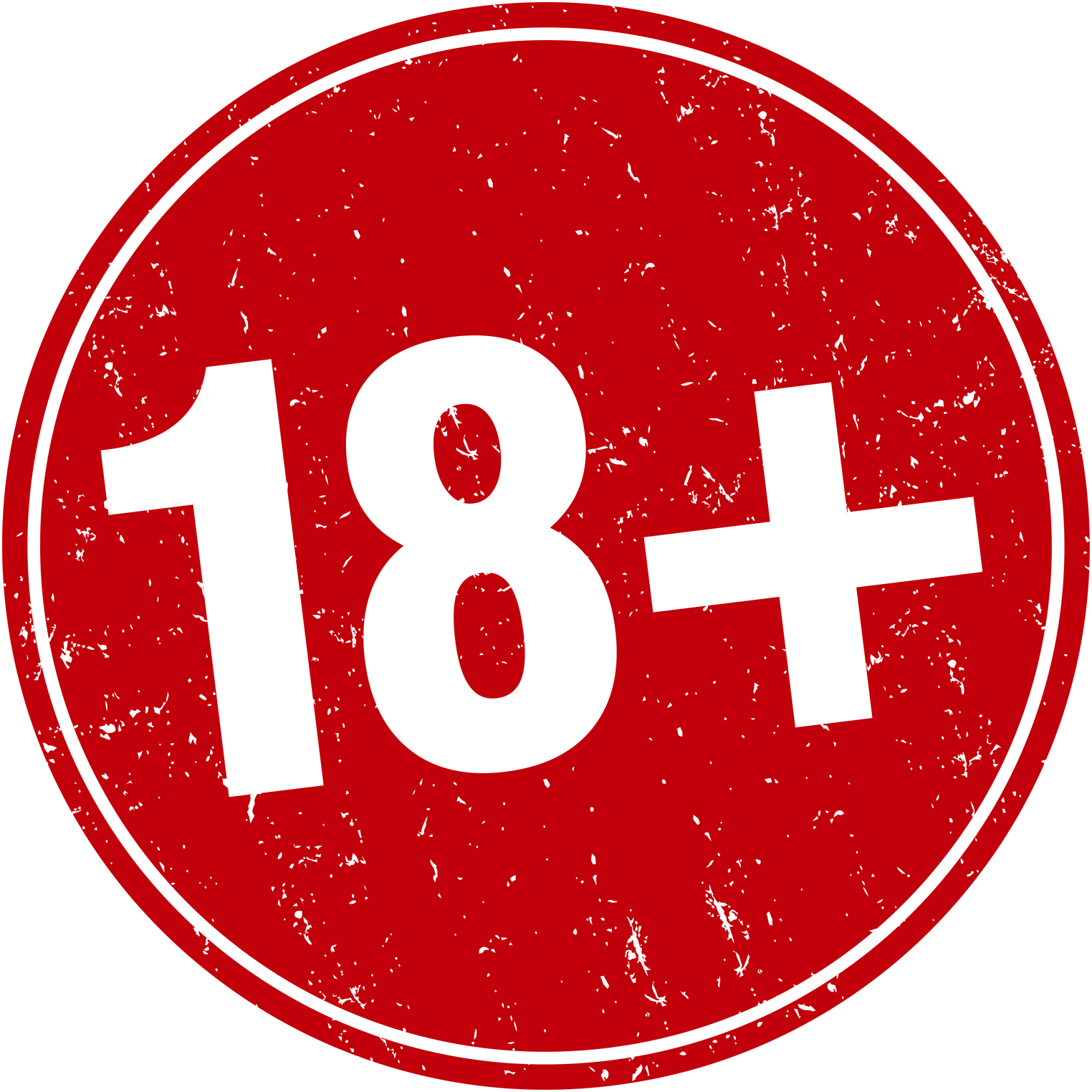 18+ sign rubber seal stamp, adults only